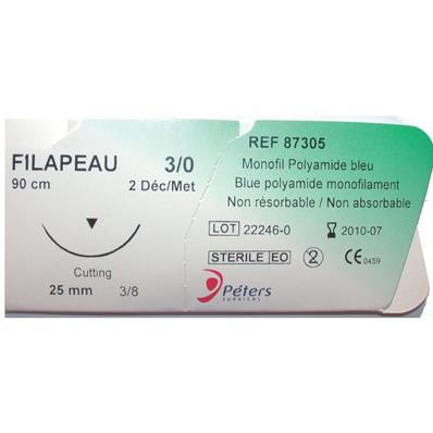 Fil de Suture Filapeau Non Résorbable 3.0 Aiguille 16 mm Boite de 12