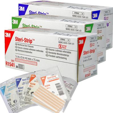 Steri-Strip 3M Sutures Cutanées Adhésives 100 mm x 6 mm Boite de 50