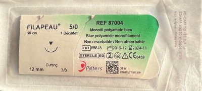 Fil de Suture Filapeau Non Résorbable 5.0 Aiguille 12 mm Boite de 12