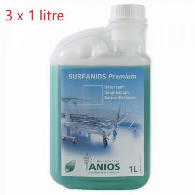 Détergent Désinfectant Surfanios Premium 1 Litre par 3