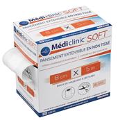 Pansement Mediclinic Extensible Soft en Non-Tissé 8 cm x 5 m